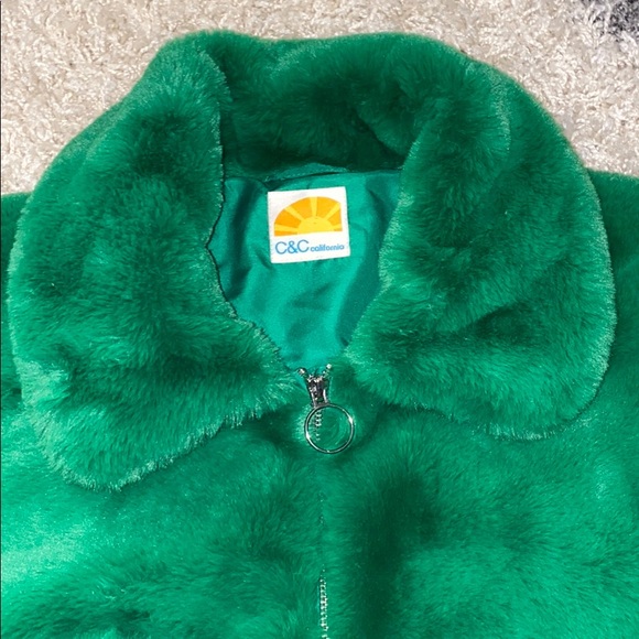 Warm green teddy coat nwot - Picture 3 of 9